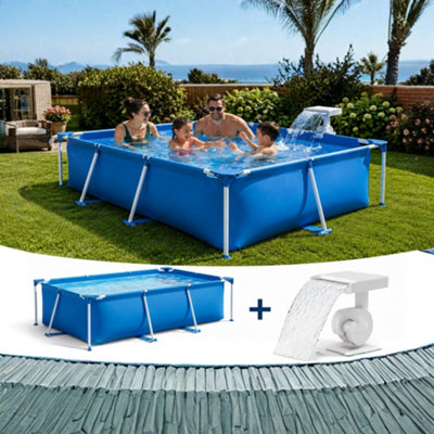 Rectangular Frame Pool 450 X 220X 84CM & LED Water Sprayer Bundle