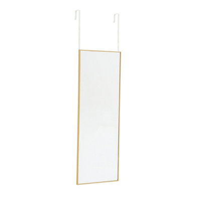 Rectangular Full Length Framed Mirror Wall Mounted or Over Door Mirror Gold 28 cm x 78 cm