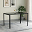 Rectangular Glass Dining Table Black 4 Seater for Kitchen Dining Room D 80 cm x W 120 cm