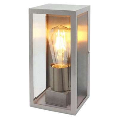 Rectangular Glass Outdoor Wall Light Lantern Stainless Steel Body ZLC083