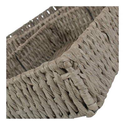 Rectangular Grey Straight Sided Paper Rope Trays