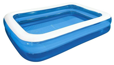 Rectangular Inflatable Swimming Pool  Family Paddling Pool for Garden Fun Medium