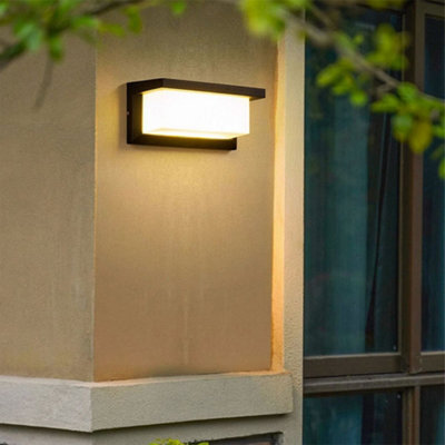 Rectangular IP65 LED Wall Light 12W Warm White ,Indoor Outdoor Porch ...
