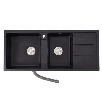 Rectangular Kitchen Sink Double Bowl Quartz Resin Composite Kitchen ...