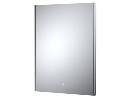 Rectangular LED Ambient Illuminated Touch Sensor Mirror with Demister, 800mm x 600mm - Chrome