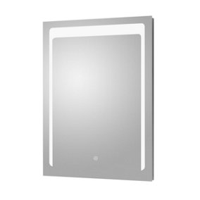 Rectangular LED Illuminated Touch Sensor Mirror with Demister, 700mm x 500mm - Chrome - Balterley