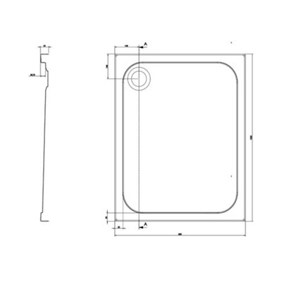 Rectangular Low Profile Anti Slip Shower Tray - 1000x800mm