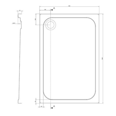 Rectangular Low Profile Anti Slip Shower Tray - 1200x800mm