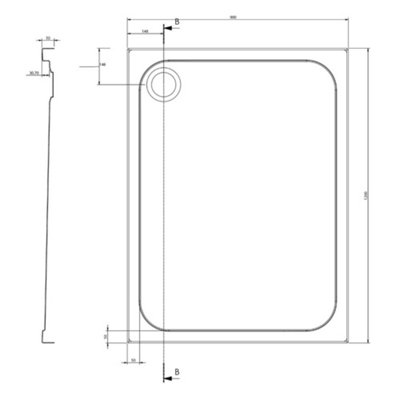Rectangular Low Profile Anti Slip Shower Tray - 1200x900mm