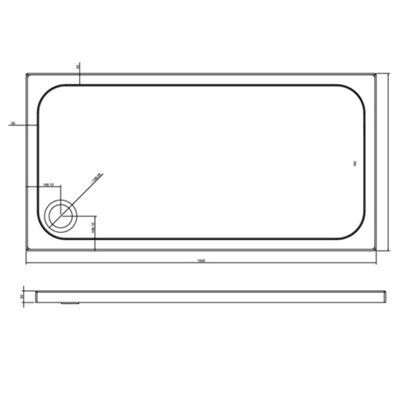 Rectangular Low Profile Anti Slip Shower Tray - 1500x760mm
