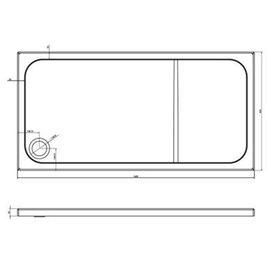 Rectangular Low Profile Anti Slip Shower Tray - 1600x800mm