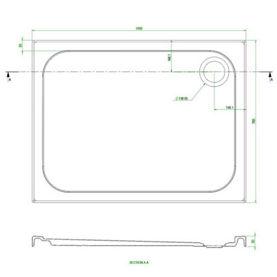 Rectangular Low Profile Shower Tray - 1000x760mm