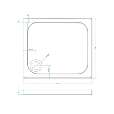 Rectangular Low Profile Shower Tray - 800x700mm