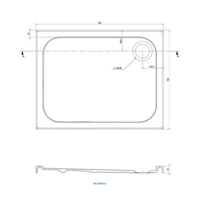 Rectangular Low Profile Shower Tray - 900x700mm