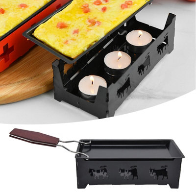 Rectangular Mini Cheese Raclette Grill with Black Handle-Perfect Baking ...