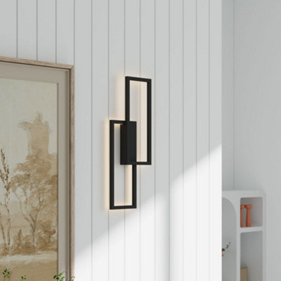 Rectangular Modern LED Indoor Wall Light in Matt Black