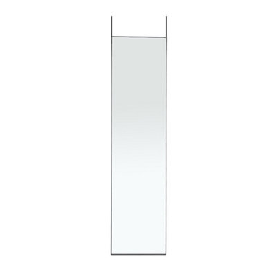 Rectangular Over Door Full Length Framed Mirror Wall Mounted Mirror Black 37 x 147 cm