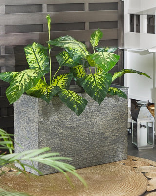 Rectangular Plant Pot 34 x 80 x 56 cm Grey EDESSA