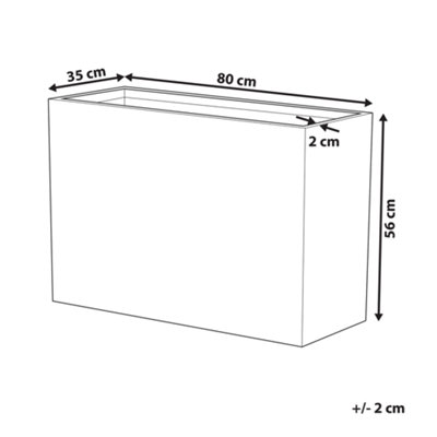 Rectangular Plant Pot 34 x 80 x 56 cm Grey EDESSA