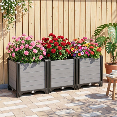 Rectangular Planter Plastic Raised Garden Bed Planter Box, 90cm
