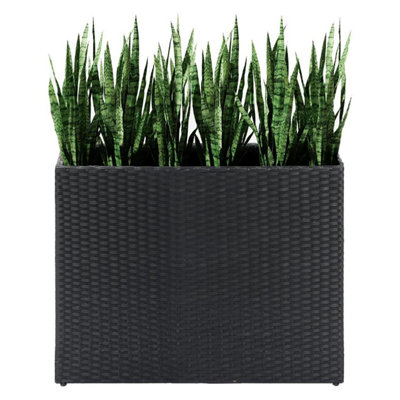 Rectangular Rattan Planter Tall 81cm Outdoor Indoor Garden Planter with ...