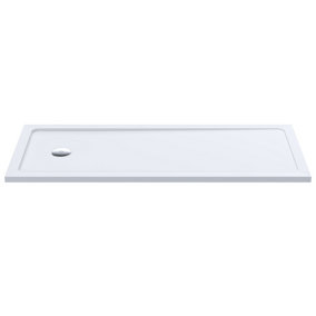 Rectangular Shower Tray - Bath Replacement-  1700 x 700mm - White - Waste  Not Included