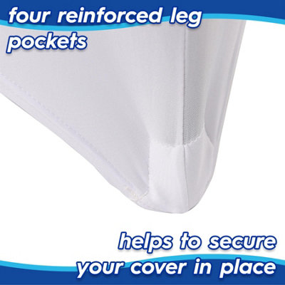 6-Pack Fitted Tablecloths (48x24 Inch) - Black Rectangle Table Covers For Parties, Weddings, Trade Shows