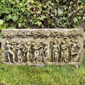 Rectangular Stone Cast Roman design Wall Plaque