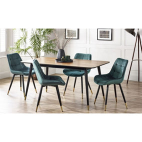Rectangular Table & 4 Hadid Green Chairs