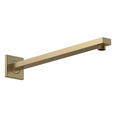 Rectangular Wall Mount Shower Arm - Brushed Brass - 360mm Price Comparisons | Compare The Build