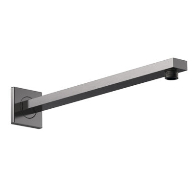 Rectangular Wall Mount Shower Arm - Brushed Pewter - 360mm