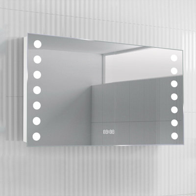 Rectangular Wall-Mounted Anti-Fog LED Bathroom Mirror 80 x 60cm