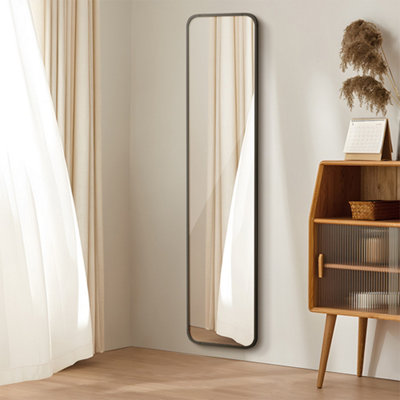 Rectangular Wall Mounted Full Length Framed Mirror Full Body Dressing Mirror for Bedroom 28cm W ...
