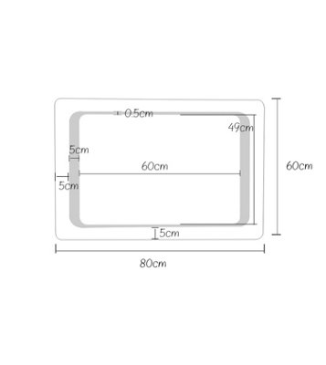 Rectangular Wall Mounted LED Bathroom Mirror with Anti Fog and Sensor 600 x 800 mm