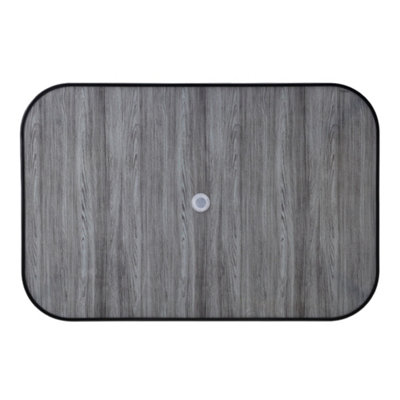 Rectangular Wood Grain Table with Umbrella Hole for Garden 120 x 80cm