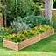 Rectangular Wood Raised Garden Bed Flower Vegetable Plant Seeds Bed
