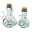 Recycled Glass Clear Solid Kitchen Dining Mixed Set of 2 Cruets w/ Corks 250ml, 500ml