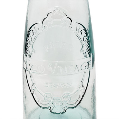 Recycled Glass Eco Vintage Clear Kitchen Dining Decanter Bottle 1L (H) 27cm