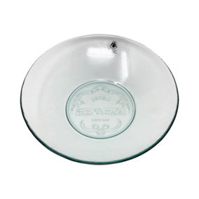 Recycled Glass Eco Vintage Clear Kitchen Dining Large Food Bowl (Diam) 32cm