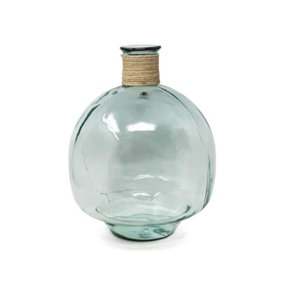 Recycled Glass Hemp Clear Home Décor Large Bom Vase (H) 40cm