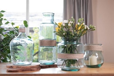Recycled Glass Hemp Clear Home Décor Medium Carafe Vase (H) 30cm