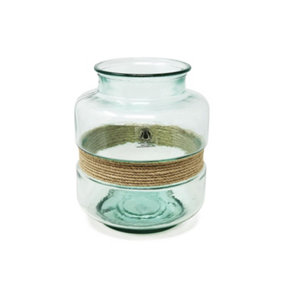 Recycled Glass Hemp Clear Home Décor Small Rounded Aba Vase (H) 25cm