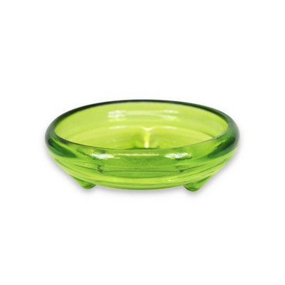 Recycled Glass Kitchen Dining Room Home Décor Ola Footed Glass Bowl - Lime Green 24.5cm (W)
