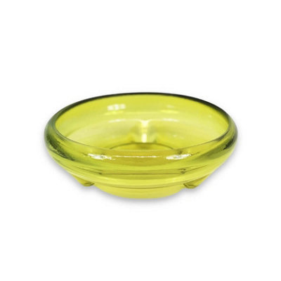 Recycled Glass Kitchen Dining Room Home Décor Ola Footed Glass Bowl - Yellow 24.5cm (W)