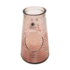 Recycled Glass Mandala Pink Home Décor Medium Vase (H) 27.5cm
