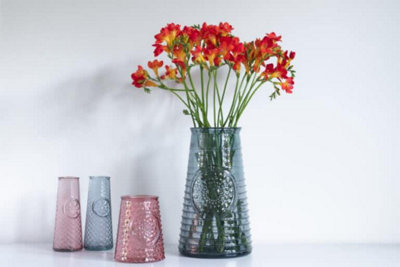 Recycled Glass Mandala Pink Home Décor Medium Vase (H) 27.5cm