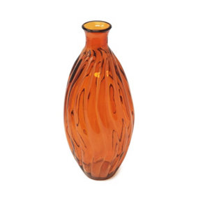 Recycled Glass Ola Orange Home Décor Medium Tall Vase (H) 31cm