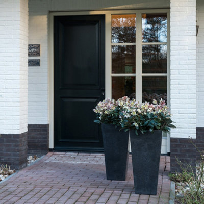 Recycled Outdoor Vase Ella black H70Cm D35Cm