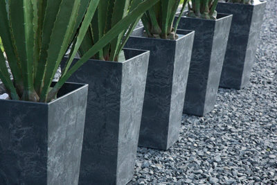 Recycled Outdoor Vase Ella black H70Cm D35Cm - 6