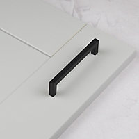 Recycled Plastic Black D-Bar Handle 128mm Bathroom Door Drawer Pull Wardrobe Furniture Replacement
